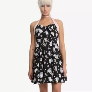 Hell Bunny Amelia Fit & Flare Cat Print 50s Style Mini Dress